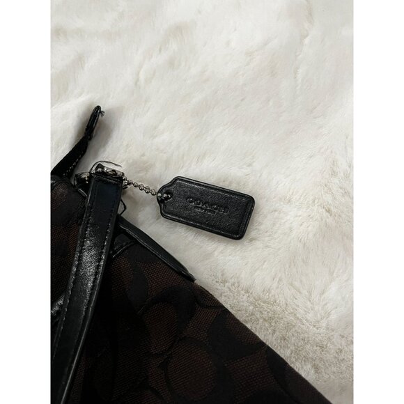 Coach Signature Crossbody Shoulder Bag Dark Brown/Black - Picture 4 of 13